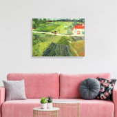  landschap van Van Gogh met vervoer en trein Canvas Afdruk (Insitu (Woonkamer))
