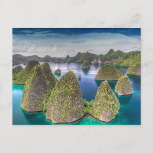 Landschap van Wayag-eiland, Indonesië Briefkaart