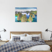 Landschap van Wayag-eiland, Indonesië Canvas Afdruk (Insitu (Slaapkamer))