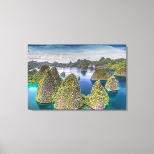 Landschap van Wayag-eiland, Indonesië Canvas Afdruk (Voorkant)