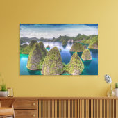 Landschap van Wayag-eiland, Indonesië Canvas Afdruk (Insitu (Woonkamer))