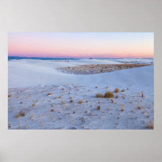 Landschap van White Sands National Park bij zonson Poster