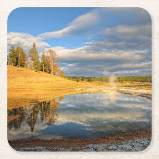 Landschap van Yellowstone Kartonnen Onderzetters (Voorkant)