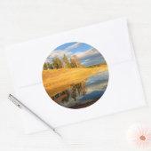 Landschap van Yellowstone Ronde Sticker (Envelop)