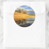 Landschap van Yellowstone Ronde Sticker (Tas)