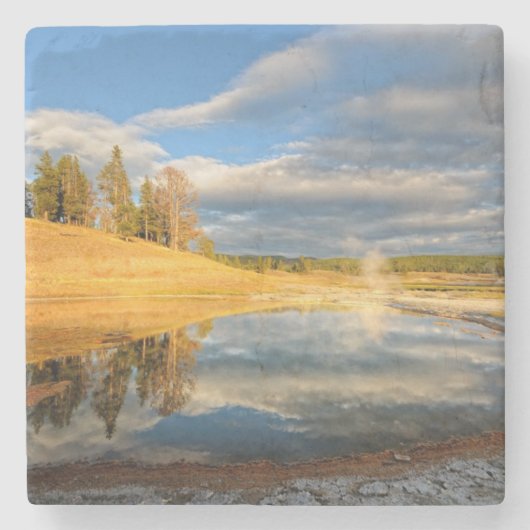 Landschap van Yellowstone Stenen Onderzetter (Voorkant)