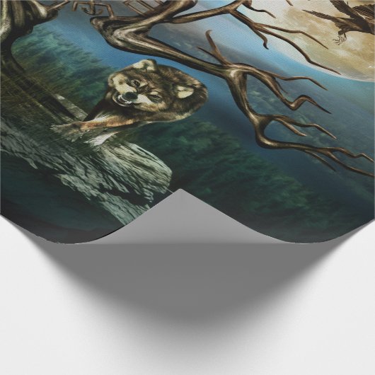 Landschap Vegvisir Tree Moon Cadeaupapier (Hoek)