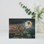 Landschap Vegvisir Tree Moon Feestdagenkaart (Staand voorkant)