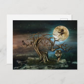 Landschap Vegvisir Tree Moon Feestdagenkaart (Voorkant / Achterkant)