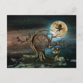 Landschap Vegvisir Tree Moon Feestdagenkaart (Voorkant)