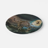 Landschap Vegvisir Tree Moon Papieren Bordje (Gekanteld)