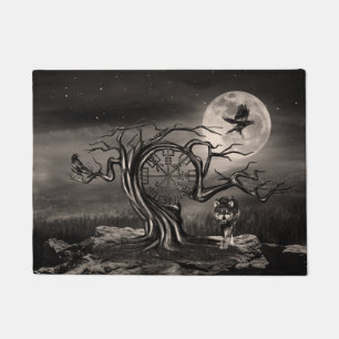 Landschap Vegvisir Tree Moon - sepia Deurmat