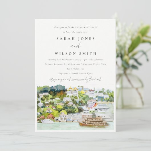 Landschap Verloving Elegant River Cruise Land Kaart (Staand voorkant)