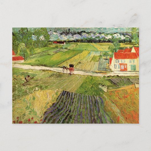 Landschap, vervoer en trein door Vincent van Gogh Briefkaart (Voorkant)