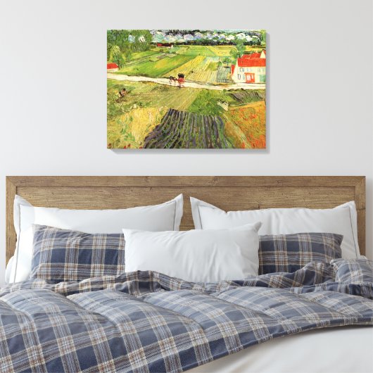 Landschap, vervoer en trein door Vincent van Gogh Canvas Afdruk (Insitu (Slaapkamer))