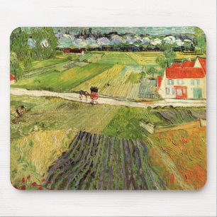 Landschap, vervoer en trein door Vincent van Gogh Muismat