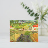 Landschap, vervoer en trein Van Gogh Fine Art Briefkaart (Staand voorkant)