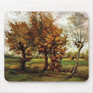 Landschap Vier van de herfst Trees Van Gogh Fine Muismat