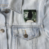 Landschap Vierkante Button 5,1 Cm (In situ)