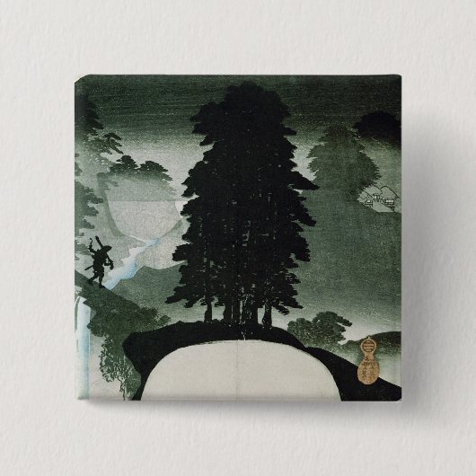 Landschap Vierkante Button 5,1 Cm (Voorkant)