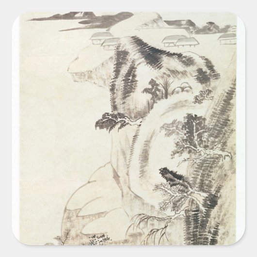 Landschap Vierkante Sticker (Voorkant)