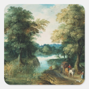 Landschap Vierkante Sticker