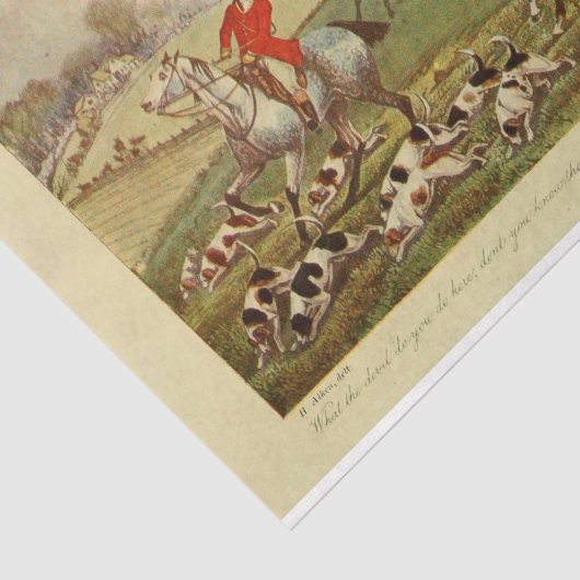  Landschap Vos Hunt Honden Ephemera Decoupage Tissuepapier (Detail)