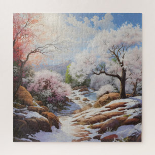 Landschap Vroege lente Legpuzzel