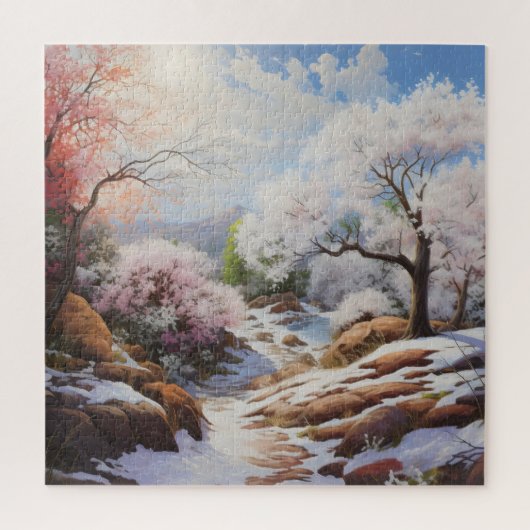 Landschap Vroege lente Legpuzzel (Verticaal)