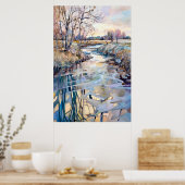 Landschap Waterverf schilderij Poster (Keuken)