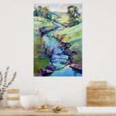 Landschap Waterverf schilderij Poster (Keuken)