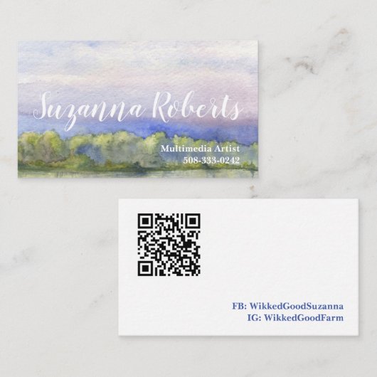 Landschap Waterverf Visitekaartje (Voorkant / Achterkant)