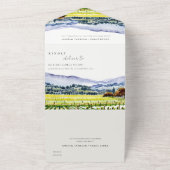 Landschap Weddenschap tussen de Waterverf van Napa All In One Uitnodiging (Buitenkant)