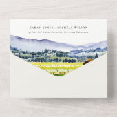 Landschap Weddenschap tussen de Waterverf van Napa All In One Uitnodiging (Achterkant)