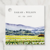 Landschap Weddenschap tussen de Waterverf van Napa Bedankjes Labels (Voorkant)