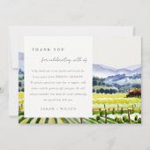 Landschap Weddenschap tussen de Waterverf van Napa Bedankkaart (Voorkant)