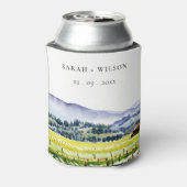 Landschap Weddenschap tussen de Waterverf van Napa Blikjeskoeler (Blikje Achterkant)