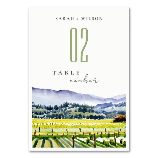 Landschap Weddenschap tussen de Waterverf van Napa Kaart (Voorkant)