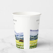 Landschap Weddenschap tussen de Waterverf van Napa Papieren Bekers (Rechts)