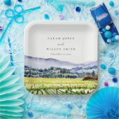 Landschap Weddenschap tussen de Waterverf van Napa Papieren Bordje (Feest)