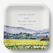 Landschap Weddenschap tussen de Waterverf van Napa Papieren Bordje (Voorkant)