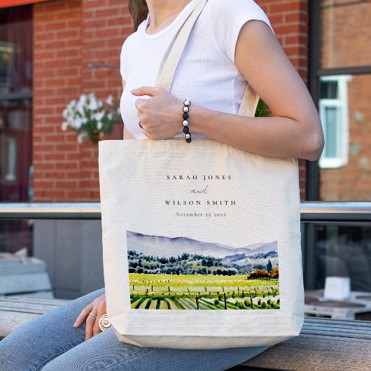 Landschap Weddenschap tussen de Waterverf van Napa Tote Bag