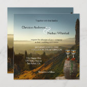 Landschap Wijn Wine Wineyard Winery Wedding Invita Kaart (Voorkant / Achterkant)