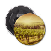 Landschap wijngaarden button flesopener (Voorkant)
