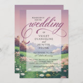 Landschap Wildbloemen Bruiloft Kaart (Voorkant / Achterkant)