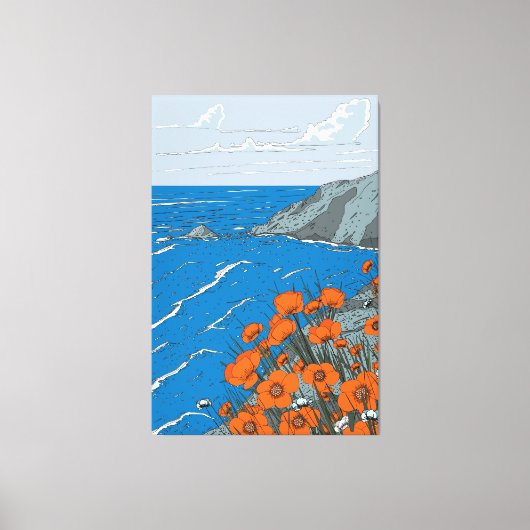 Landschap Wilde bloem Canvas Afdruk (Voorkant)