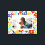 Landschap Wilde Lijst Moederdag Gift Canva Canvas Afdruk<br><div class="desc">Vier een favoriet familiemoment met deze aangepaste horizontale foto canvas kunst en retro gekleurde,  schilderachtige wilde bloemmotief lijst met bewerkbare tekst en geef haar een uniek cadeau dat ze aan de wand kan hangen en voor altijd koesteren.</div>