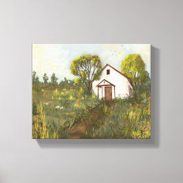 Landschap Wildflower Church Meadow Californië Canvas Afdruk