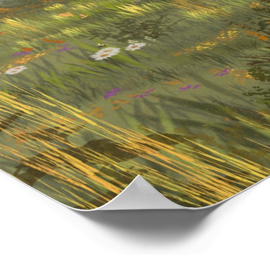 Landschap Wildflower Church Meadow Californië Poster (Hoek)