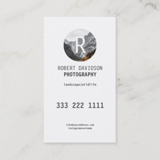 Landschap Wildlife Fotografie Custom Foto Upload Visitekaartje (Achterkant)